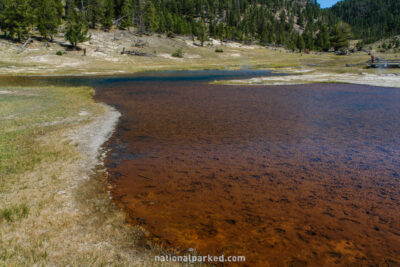 Firehole Lake in Yellowstone National Park in Wyoming