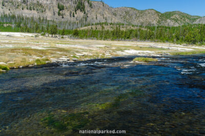 Firehole River in Yellowstone National Park in Wyoming