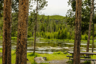 Firehole River Picnic Area in Yellowstone National Park in Wyoming