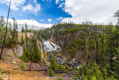 Gibbon Falls in Yellowstone National Park in Wyoming