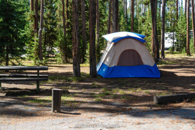 Grant Village Campground in Yellowstone National Park in Wyoming