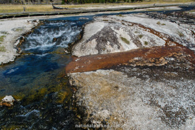 Hot Cascades in Yellowstone National Park in Wyoming