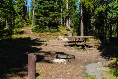 Lewis Lake Campground in Yellowstone National Park in Wyoming