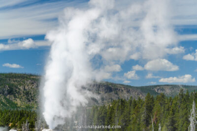 Lion Geyser Group in Yellowstone National Park in Wyoming