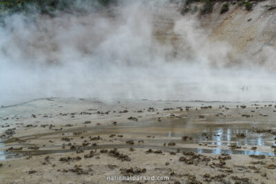 Mud Cauldron in Yellowstone National Park in Wyoming