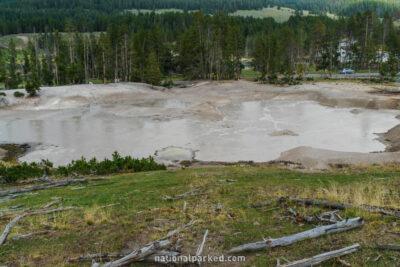 Mud Geyser in Yellowstone National Park in Wyoming