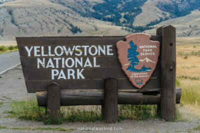 North Entrance Sign in Yellowstone National Park in Wyoming