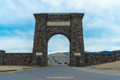 Roosevelt Arch in Yellowstone National Park in Wyoming
