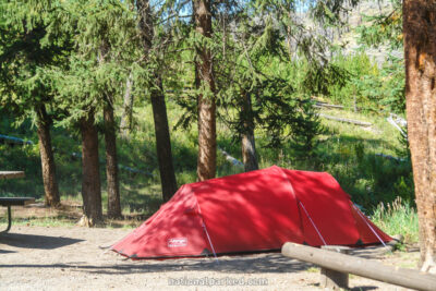 Tower Fall Campground in Yellowstone National Park in Wyoming