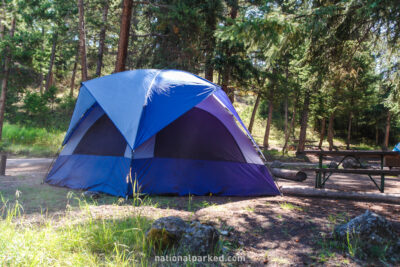 Tower Fall Campground in Yellowstone National Park in Wyoming