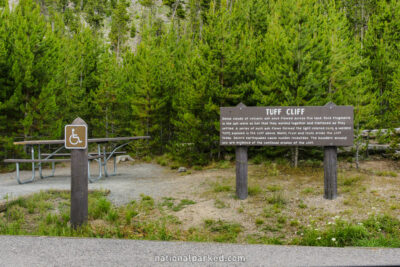 Tuff Cliff Picnic Area in Yellowstone National Park in Wyoming