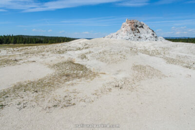 White Dome Geyser in Yellowstone National Park in Wyoming