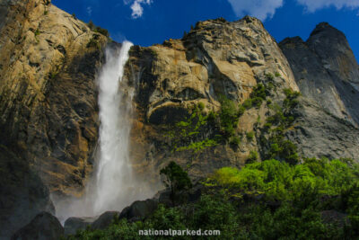 Bridalveil Fall in Yosemite National Park in California