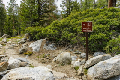 Ten Lakes Trailhead in Yosemite National Park in California