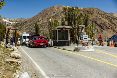 Tioga Pass Entrance Station in Yosemite National Park in California